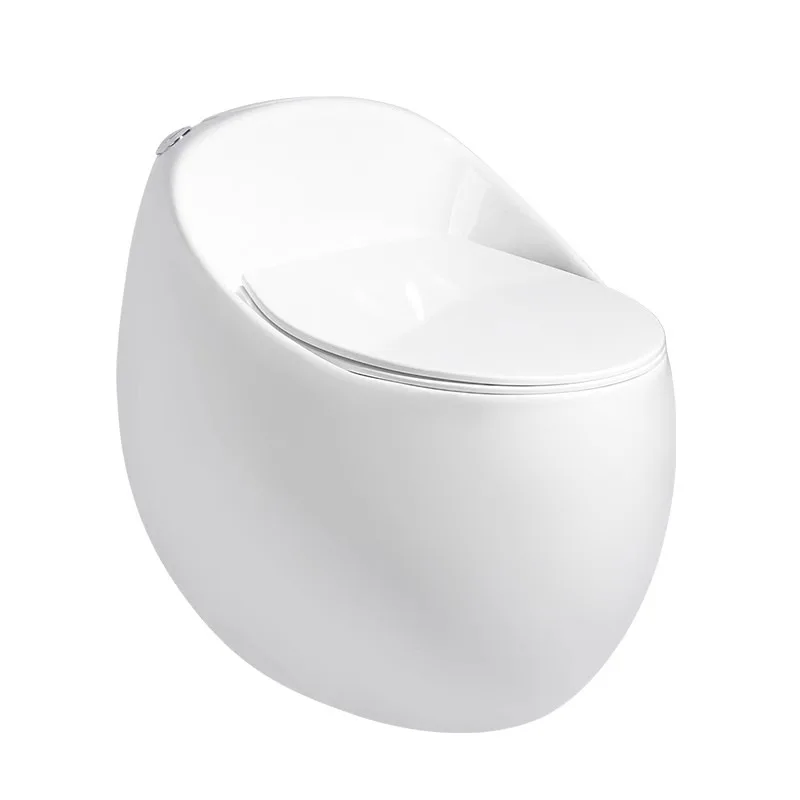 Ceramic household toilet egg-shaped super-rotating rainbow small apartment round toilet bed and breakfast