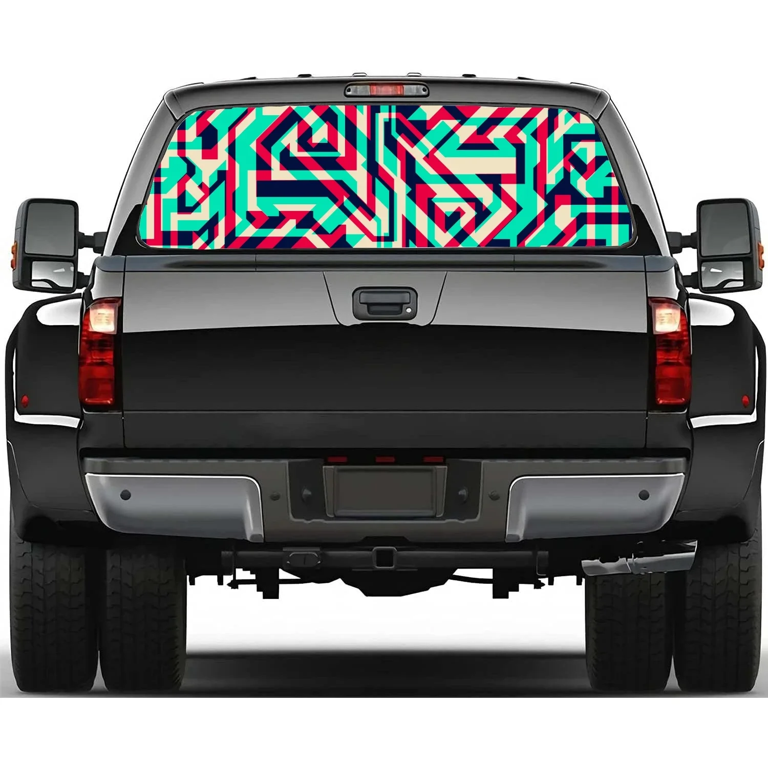 

Spectrum Maze Pattern Rear Window Decal Fit Pickup,Truck,Car Universal See Through Perforated Back Windows Vinyl Sticker