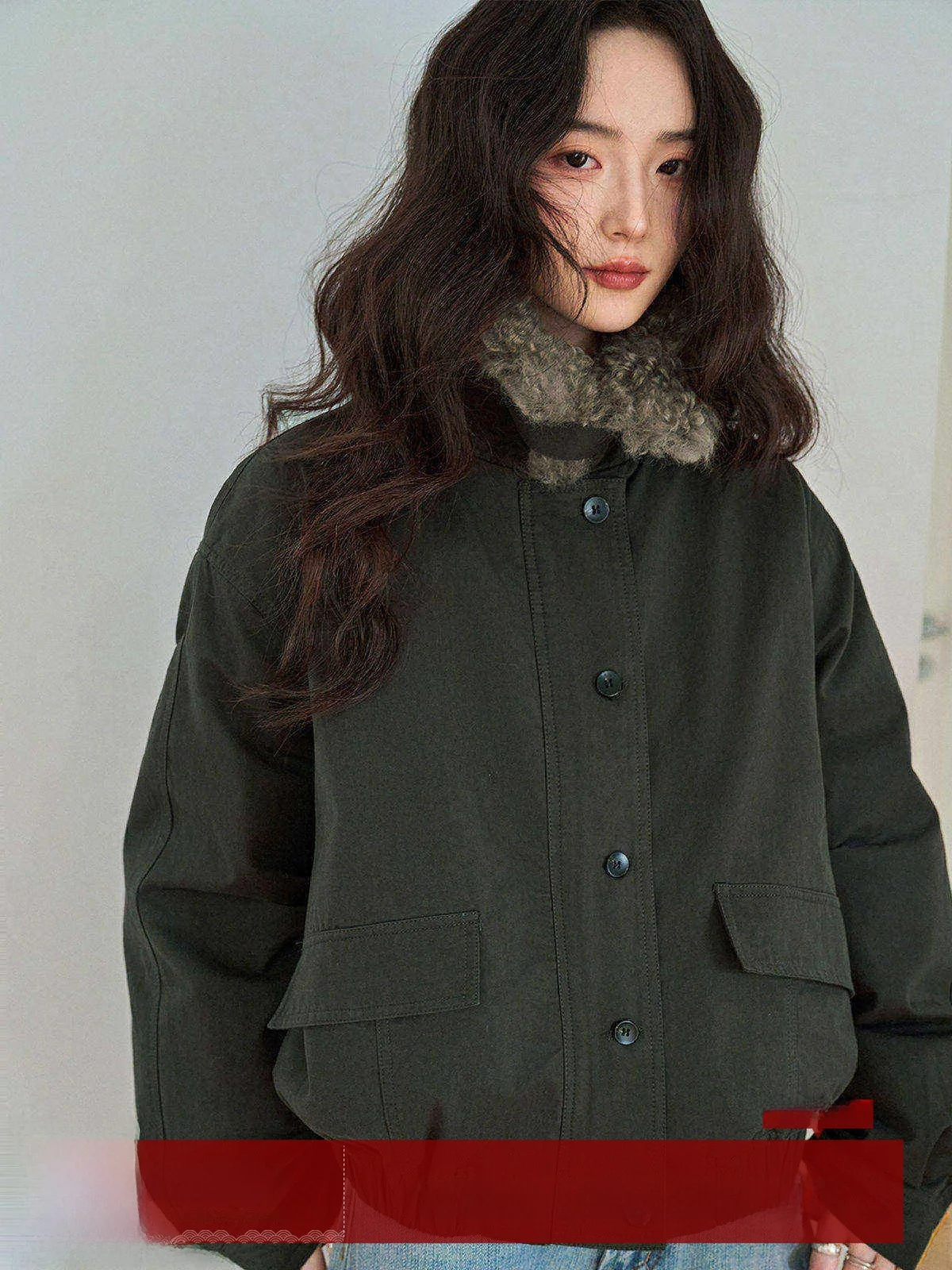 

MoZaic Deep Grey 90 White Duck down Jacket Women's Winter Short Thickened Warm Coat Straight Cut Long Sleeve Zipper Closure