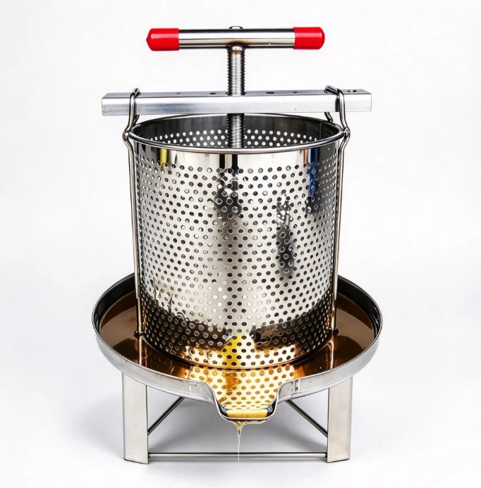 304 Stainless Steel Honey Press Machine Small Home Bee Wax Extractor Manual Fruit Wine Presser Beekeeping Equipment Kitchen Tool