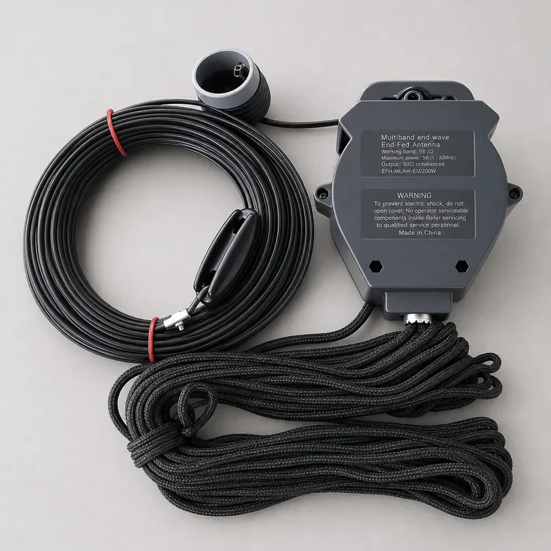 Eight Band Amateur High Frequency End Feed Antenna 400W No Tuner Required HF Ham Radio Wire Aerial for Transceiver Receiver