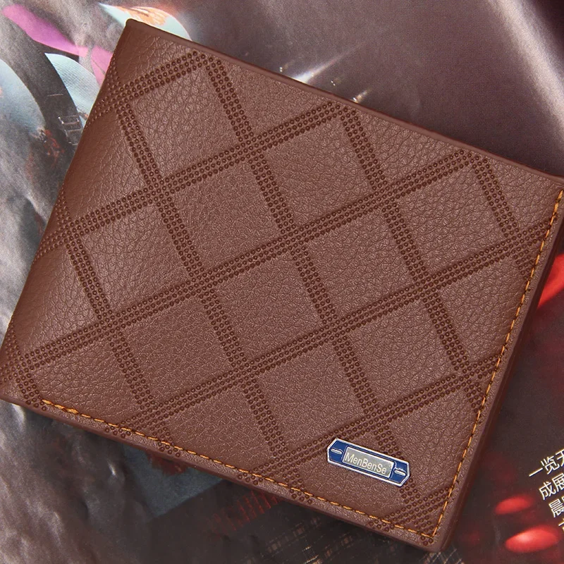 Wallet New Fashion Men's Casual Leather Coin Purse Large Capacity Coin Purse Simple Cusail Black Credit Business Coin Bag