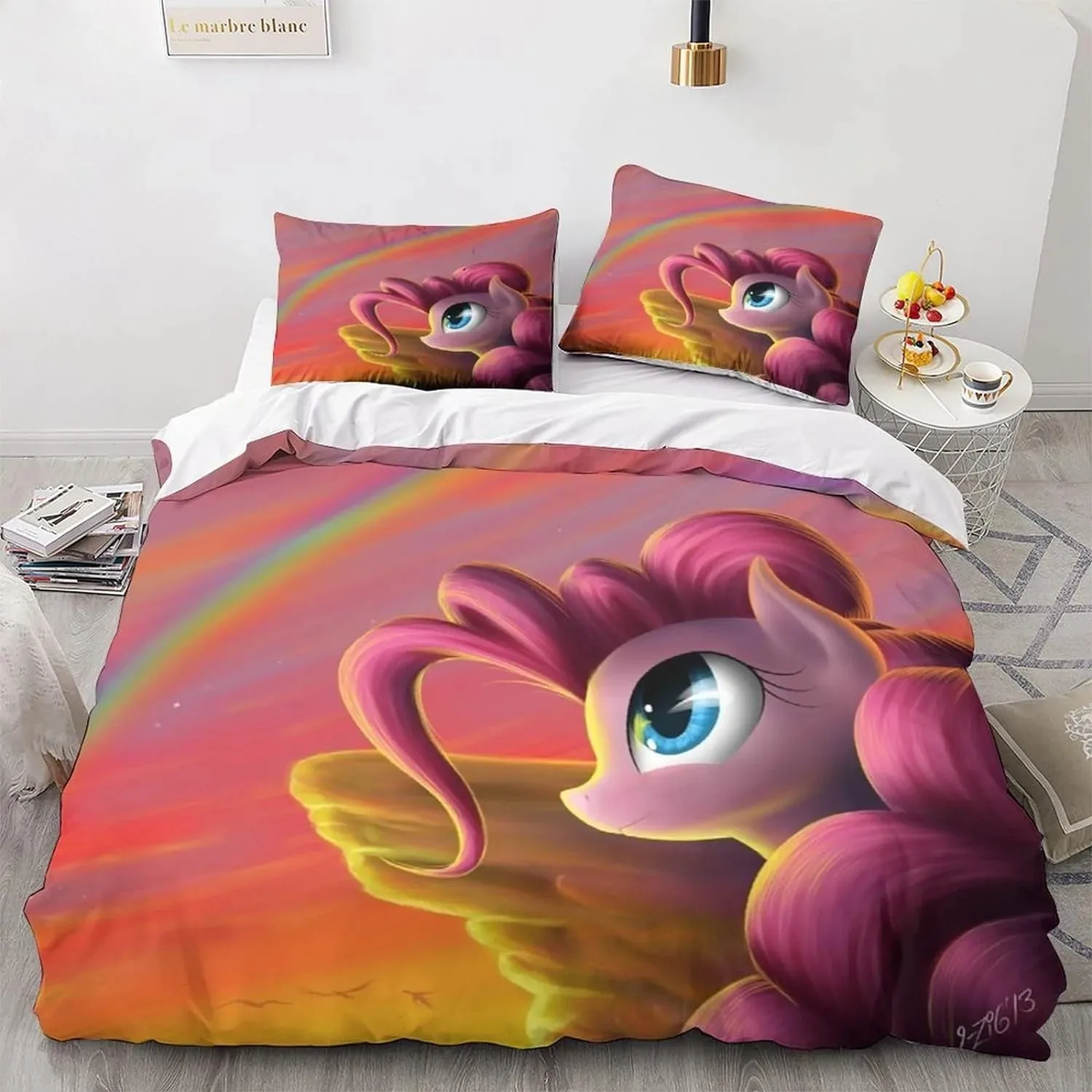 My Little Pony Bedding Set,Duvet Cover Anime Cartoon,3D Printing with Pillowcase,For Kids Adults,For Single Bed Double Bed