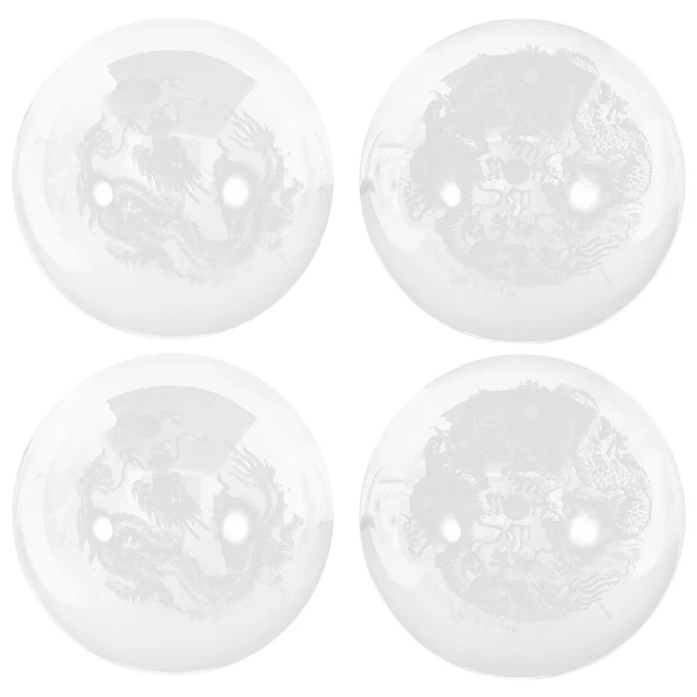 

4Pcs Hand Exercise Massage Balls Crystal Glass Spheres Small Smooth Durable Balls for Home Office Relaxation Glass Statue Ball