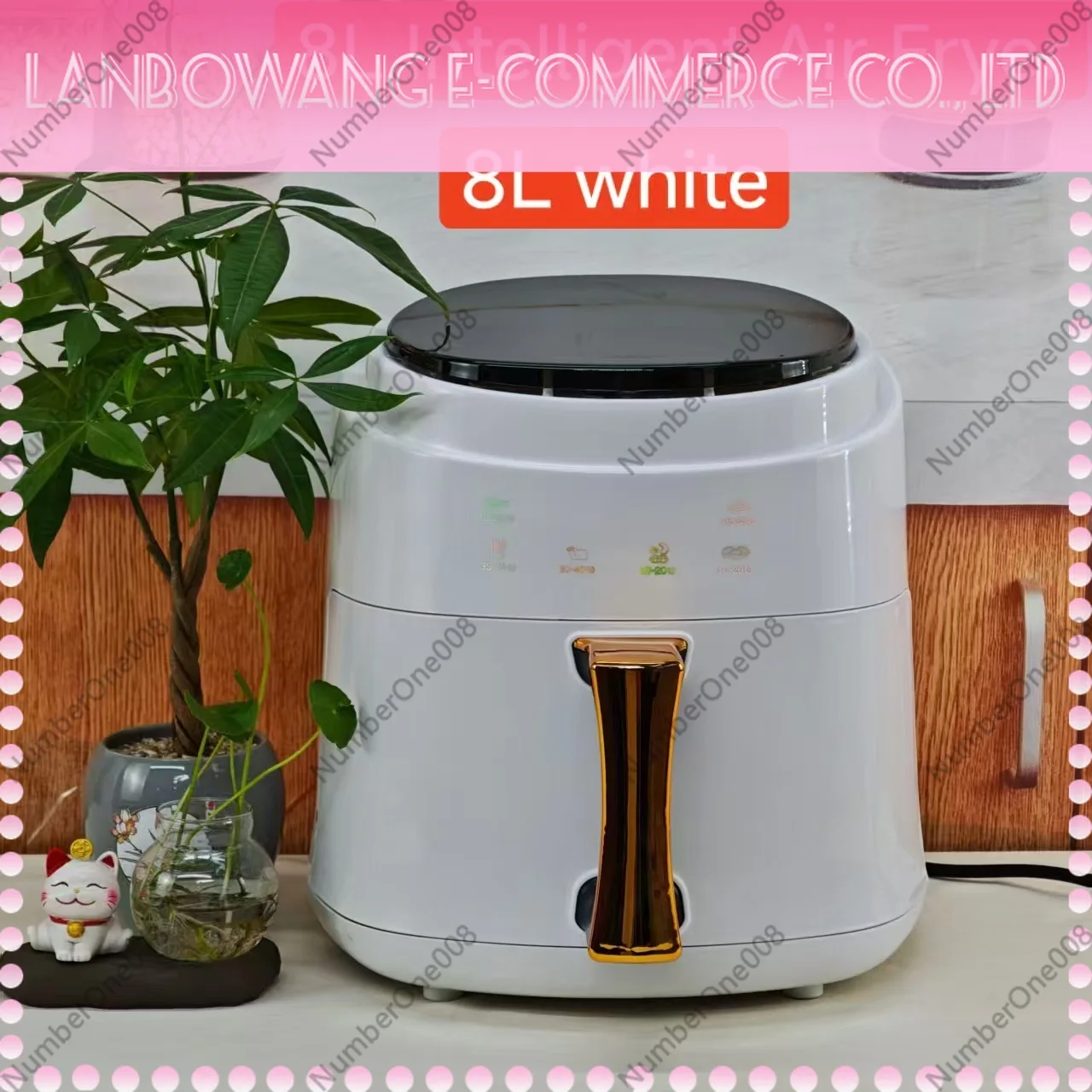 8L Visible Window Digital Air Fryer Multifunctional Touch Screen Oil Free Large Capacity with Timer EU Plug
