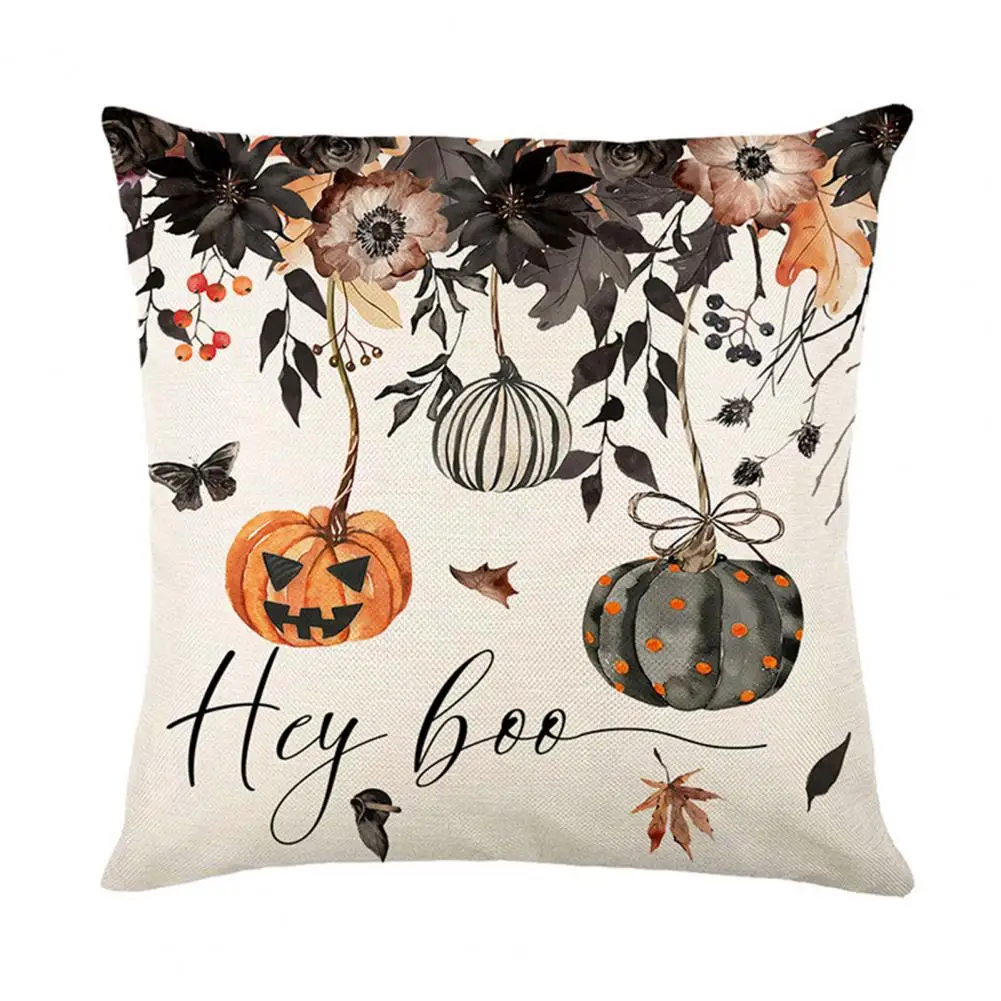 Durable Halloween Pillowcase Seasonal Pumpkin Throw Pillow Covers for Halloween Thanksgiving Decor Farmhouse Cushion for Home