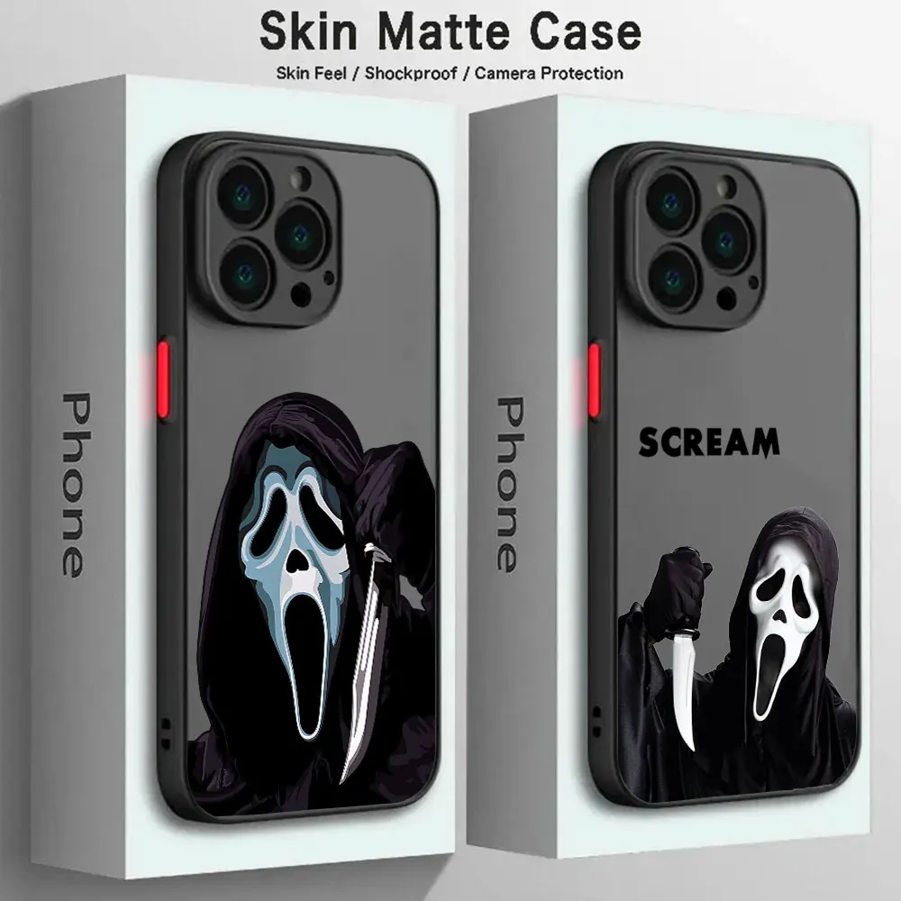 Ghostface Fear Scream Movie Phone Case For Xiaomi Redmi Note 13 12 11 10C 10X 9 9A 9T 9C 8 7 Pro Plus 5G Matte Transparent Cover