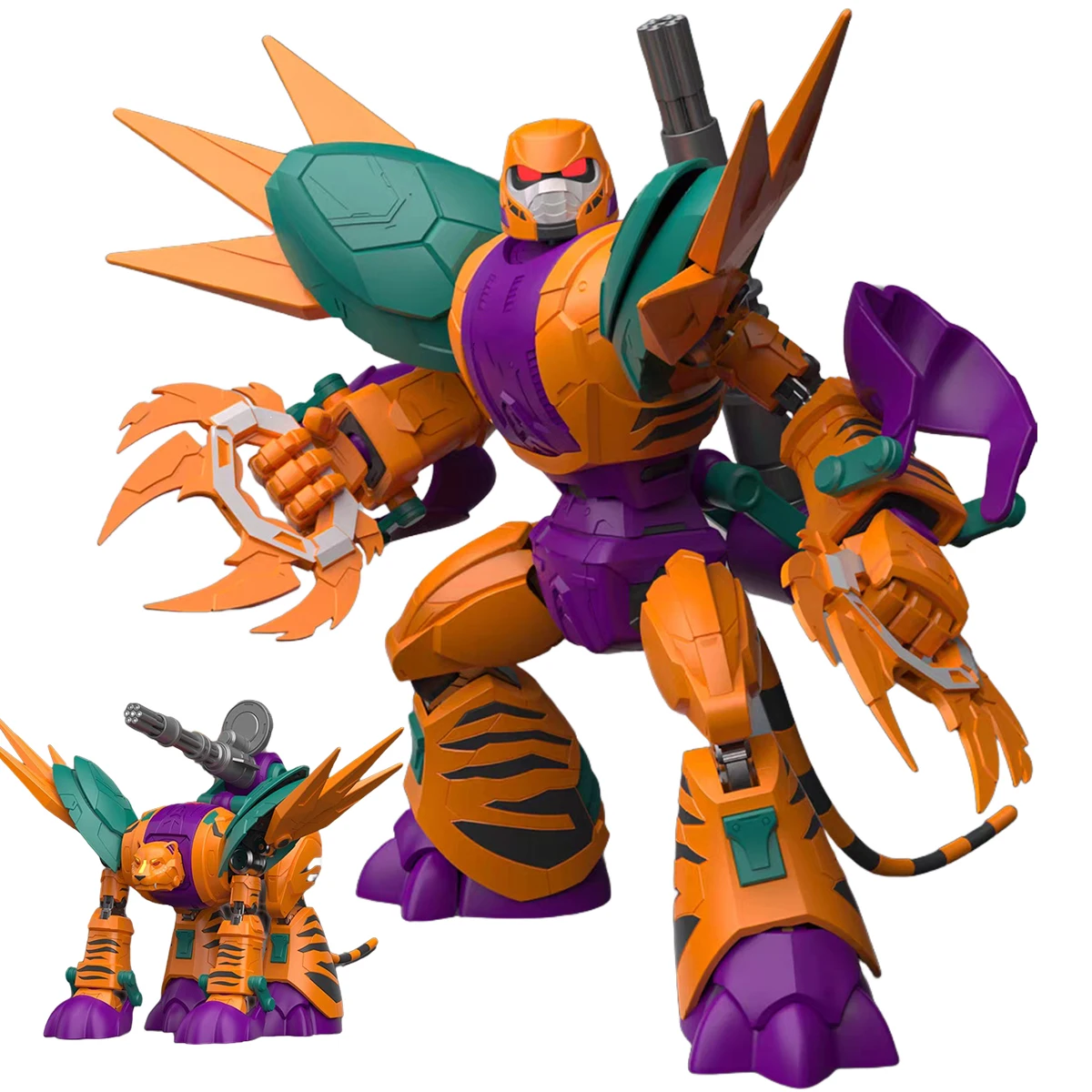 HIPLAY Modelo Universo RoboWarriors Transformable Bestia: Las aventuras de Lolo Rey Tigre Aleación Modelo terminado Figura de acción