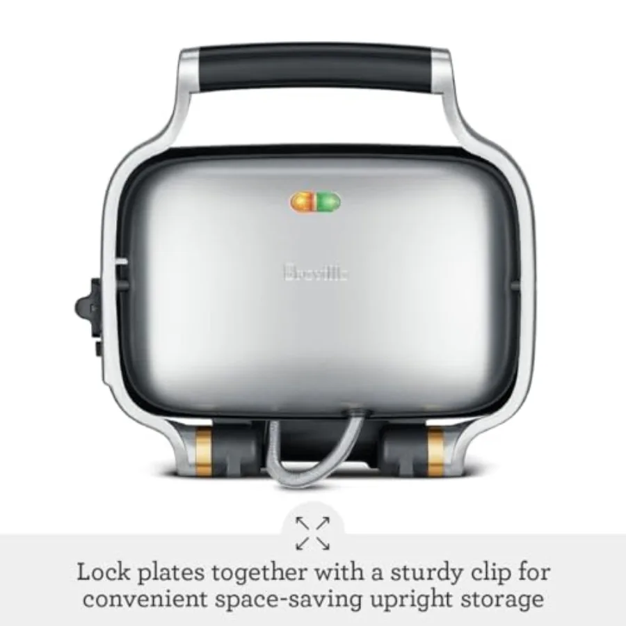 اضغط المثالي Panini Press BSG600BSS من الفولاذ المقاوم للصدأ المصقول لشواء الساندويتش النهائي وتحميصها بالحرارة المتساوية