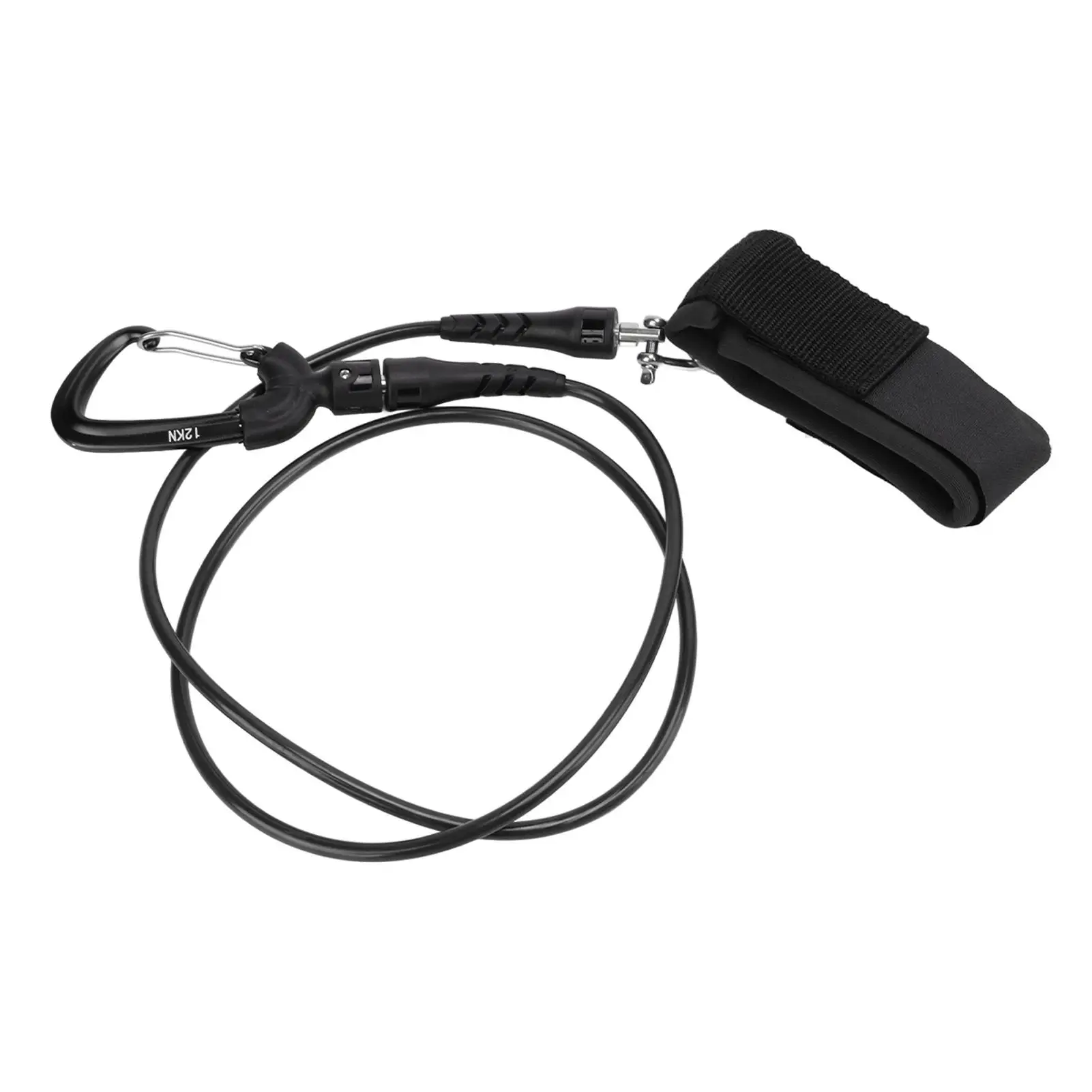 

Freediving Stainless Steel Lanyard with Carabiner Snap Anti-Lost Safety Leash