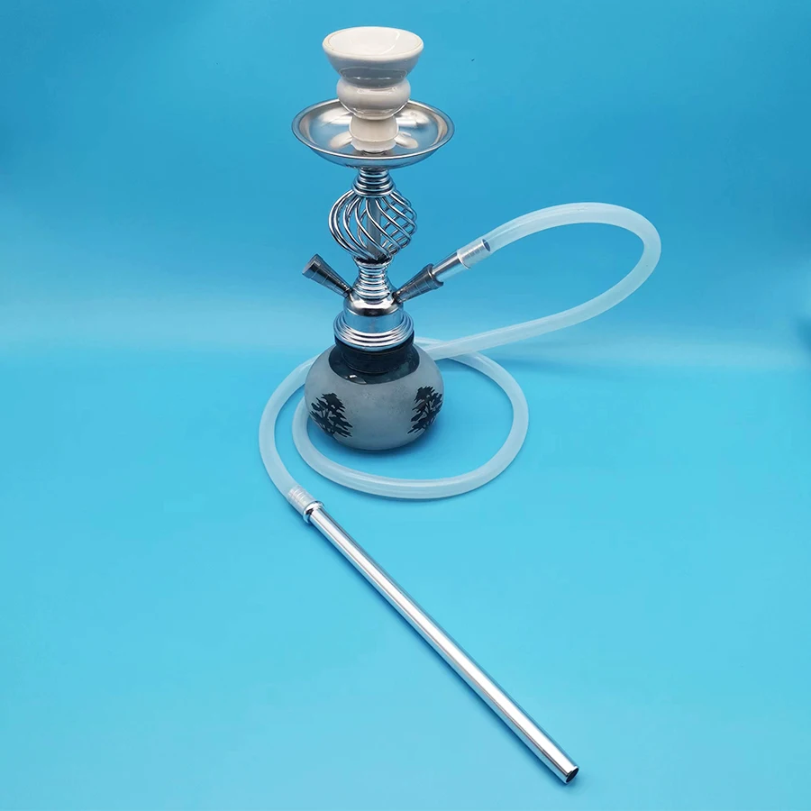 Arabic Shisha Hose Accessories 1.4m Hose Pipe Aluminum Alloy Handle Silicone Hookah Set Small Shisha Accessories