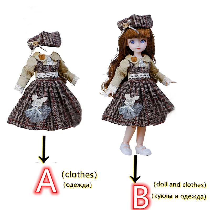 30cm Doll 1/6 Bjd Doll or Dress Up Clothes Accessories Princess Doll Kids Children\'s Girl Birthday Gift Toys