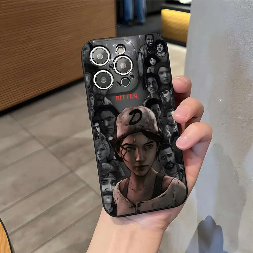 حافظة لهاتف آيفون 17 Air 16 E Pro Max 15 14 13 Mini 12 Pro 11 XS Max 7 8 Plus غلاف ناعم أسود اللون من Game The Walking Dead #4