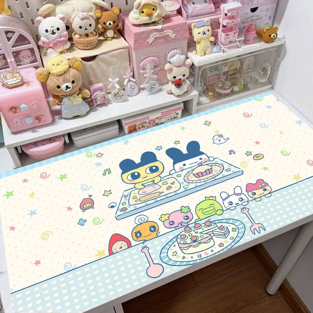 Pastry Chef T-Tamagotchi Ins Style PVC Leather Mouse Pad Extra Large Pie Star Mouse Pad Pink Keyboard Pad Office Y2K Desk Pad