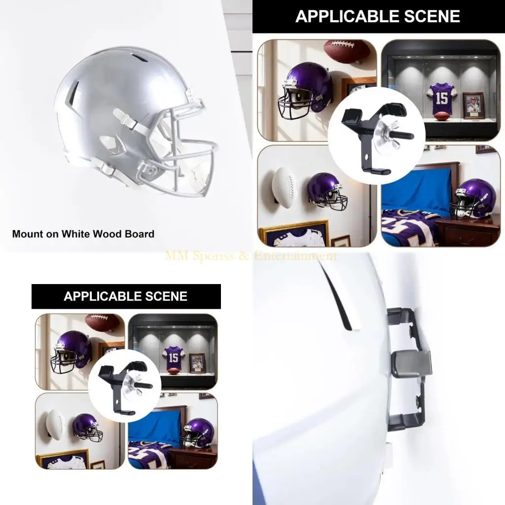 31BE Supporto per display moderno per casco da football, installazione a tre viti in metallo antiruggine