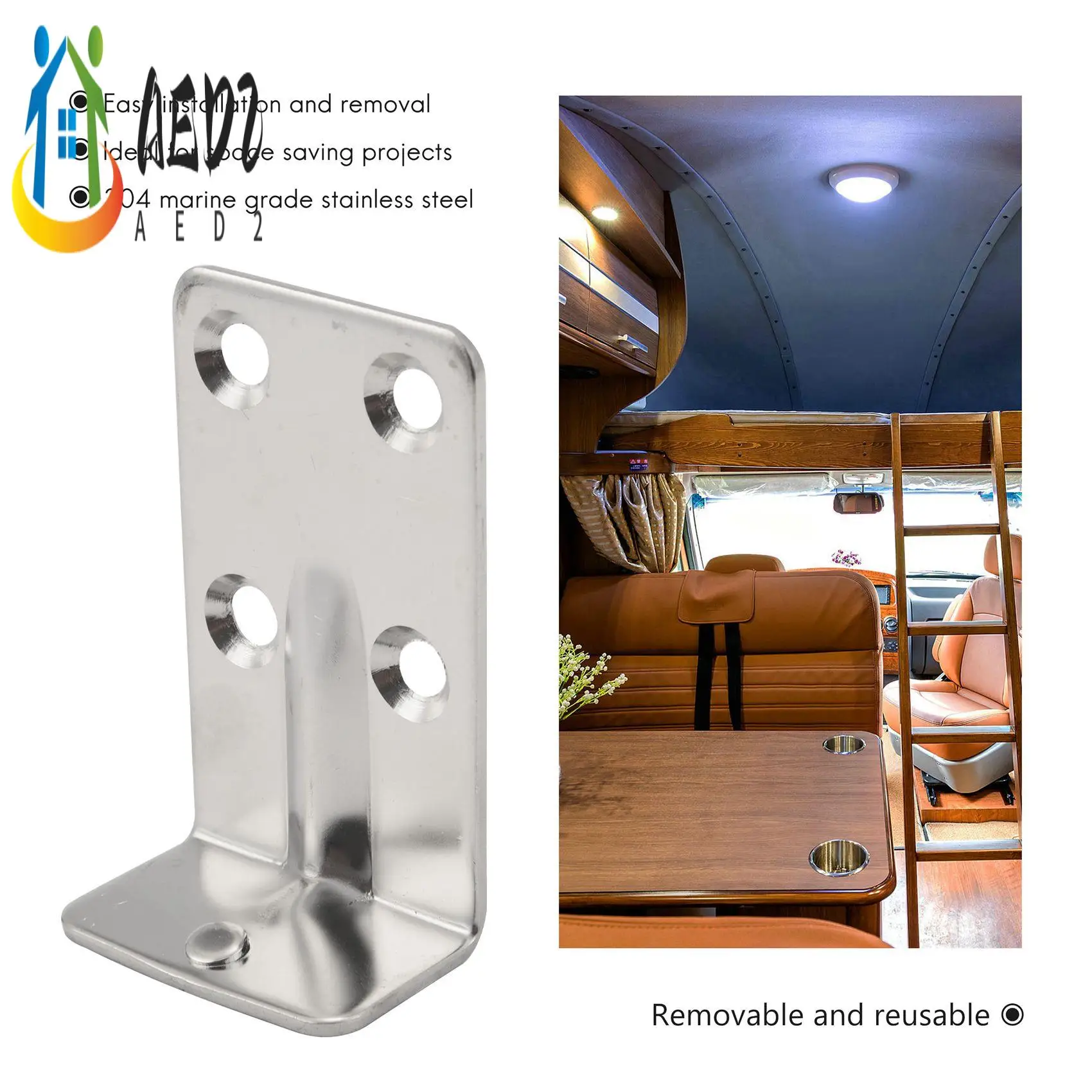 

AED2-2 Набор морских кронштейнов для стола из нержавеющей стали, съемный, многократного использования для дома, лодки, морские аксессуары, оборудование