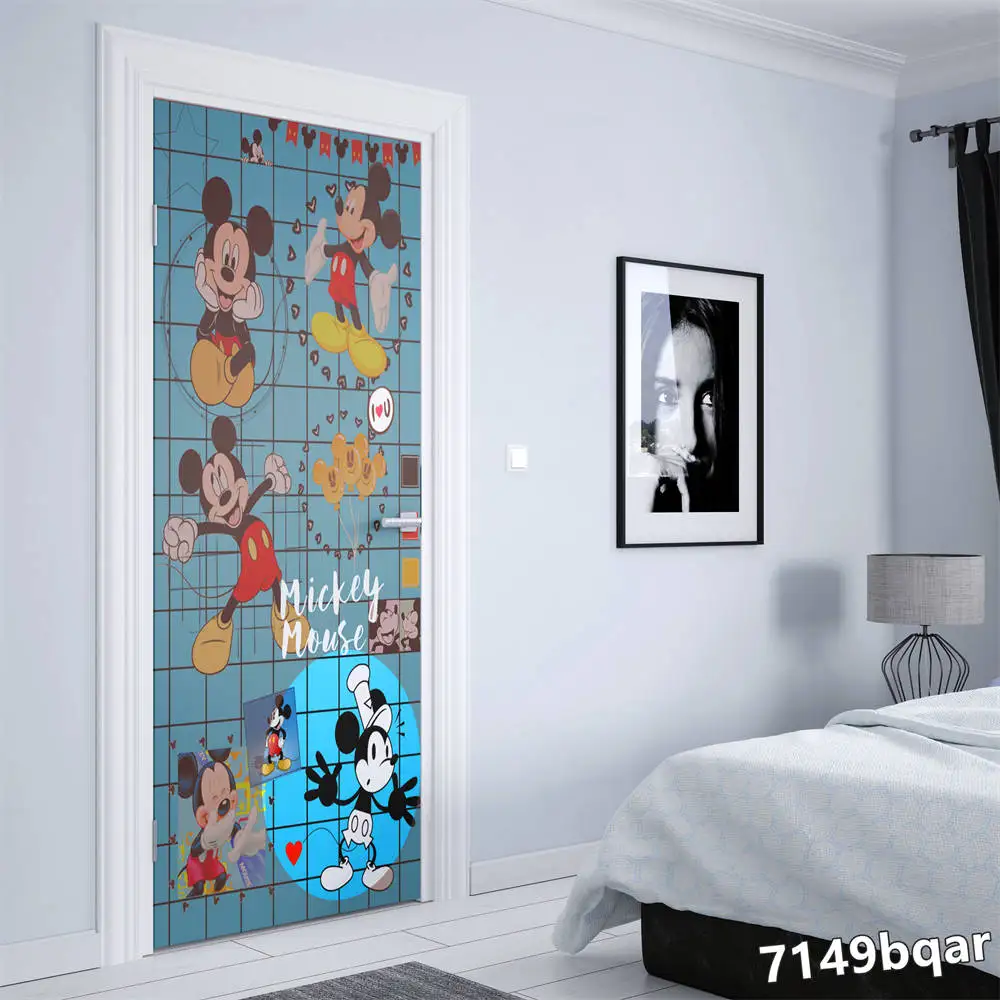 Disney Lilo & Stitch The Series Door sticker waterproof graffiti Mickey Castle Wall Sticker kids bedroom painting Aesthetic HD