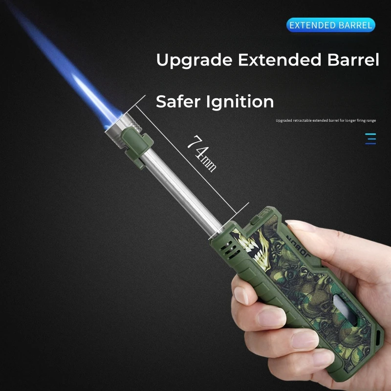 JOBON Retractable Barrel Ignition Gun Inflatable Gas Lighter Metal Welding Gun Barbecue Cooking Candle Outdoor Camping Tool