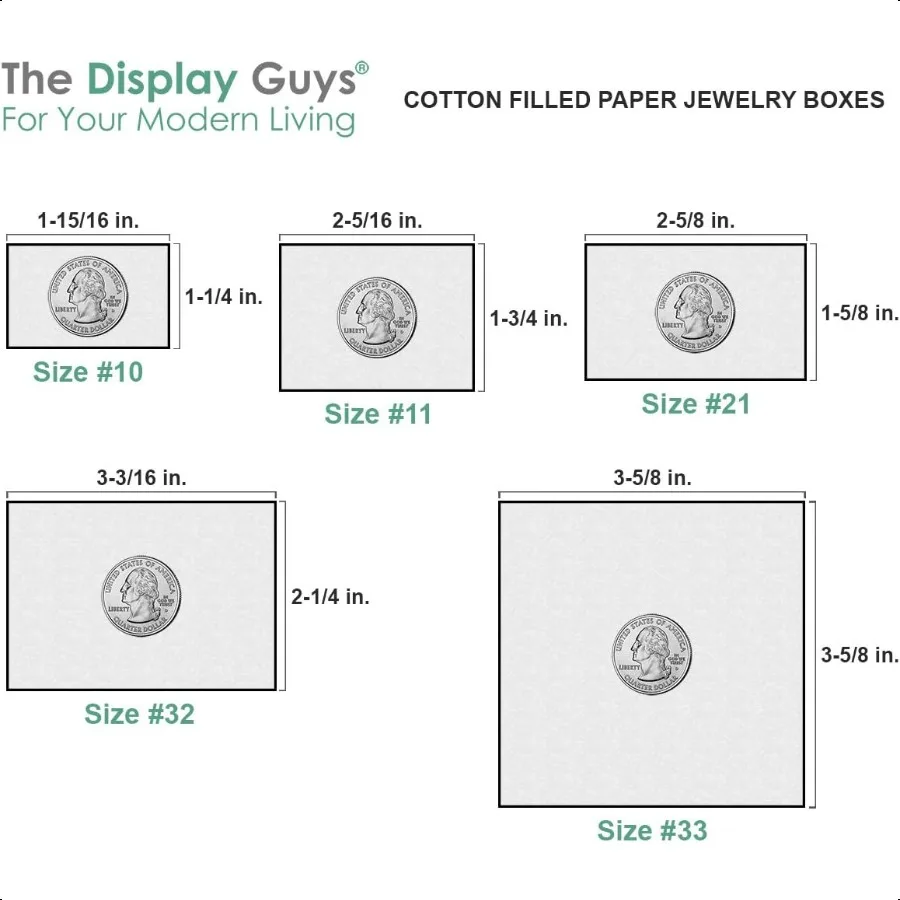 TheDisplayGuys 100個入り 32個のコットン入り段ボール製ジュエリーボックス ギフトケース ホワイトスワール 3.3 x 2.3 x 1.0インチ 郵送または保管用