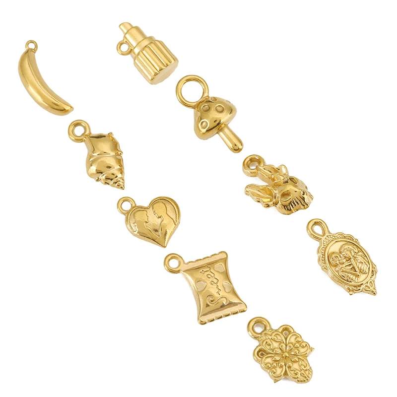 3pcs Lipstick Rabbit Conch Lovers Charms Pendants
