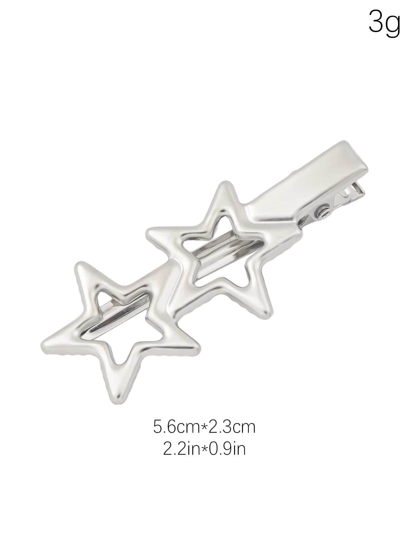 3PCS Y2K Hair Clip Metallic Sweet Cool Bangs Hair Clip Makeup Hair Ornament Pentagram Star Hair Clip Simple Clip