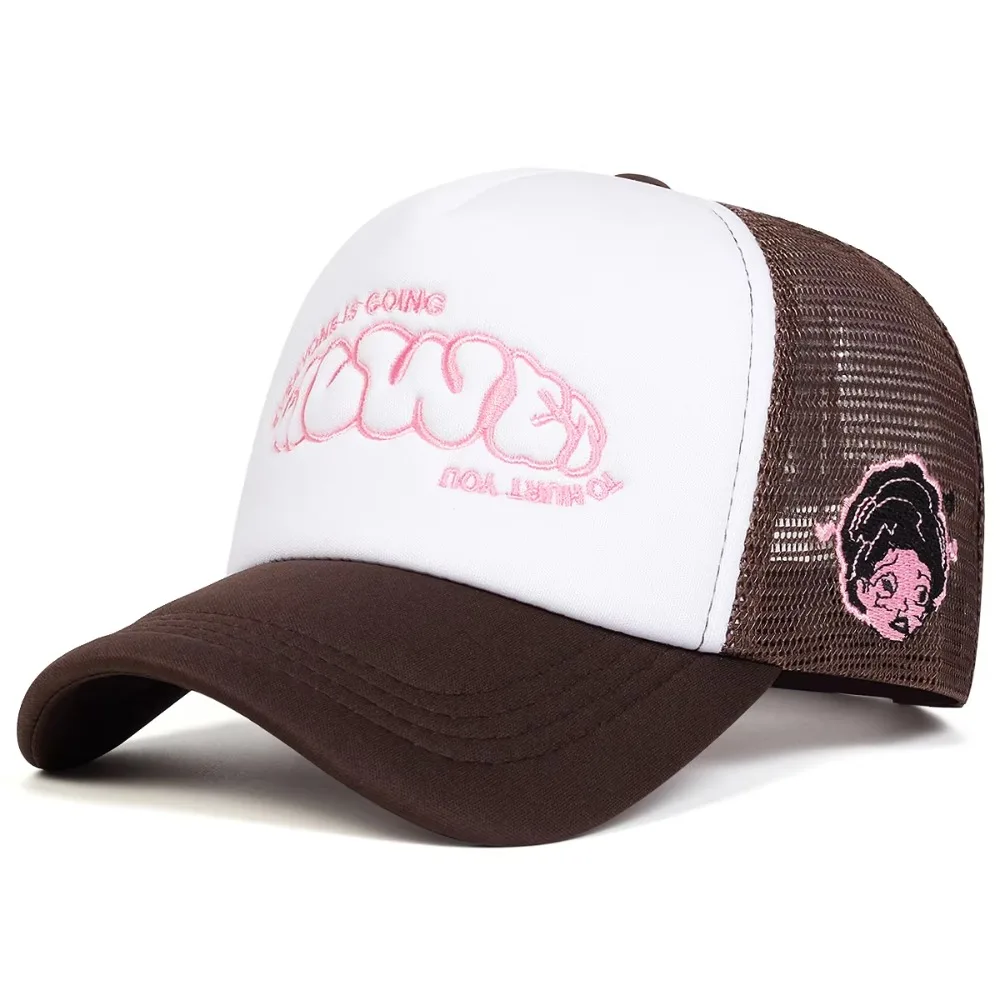 EVERYONE IS GOING Baseball Cap Letter Embroidery Sunscreen Hat Trucker Cap Breathable Adjustable Snapback Cap Spring Summer