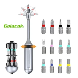 13 in 1 ratchet screwdriver set with 12 S2 screw Driver bits direction converter and magnetic storage aviation aluminum handle