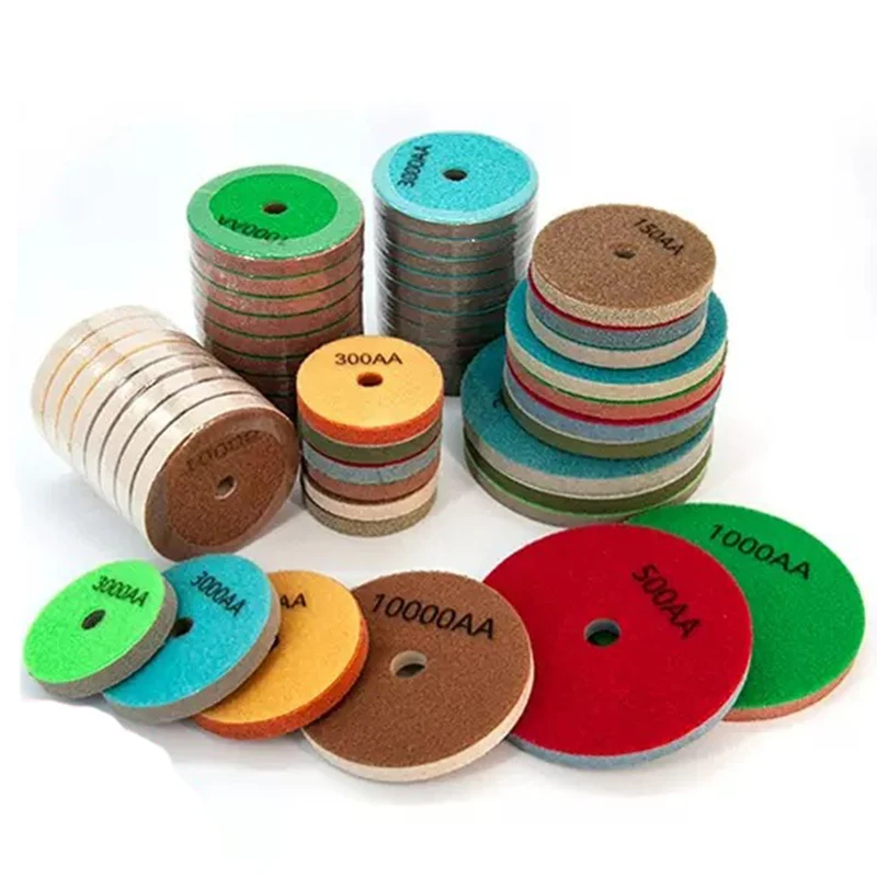 125/150/180/200mm Sponge Foam Fiber Abrasive Polishing Pad Grinding Wheel For Renovating Marble Stone Granite Quartz Stone