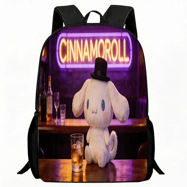 

Kids Bag Neon Bar Puppy Print Backpack Kids Breathable School Bag Adjustable Padded Straps Durable Polyester Casual Daypack For