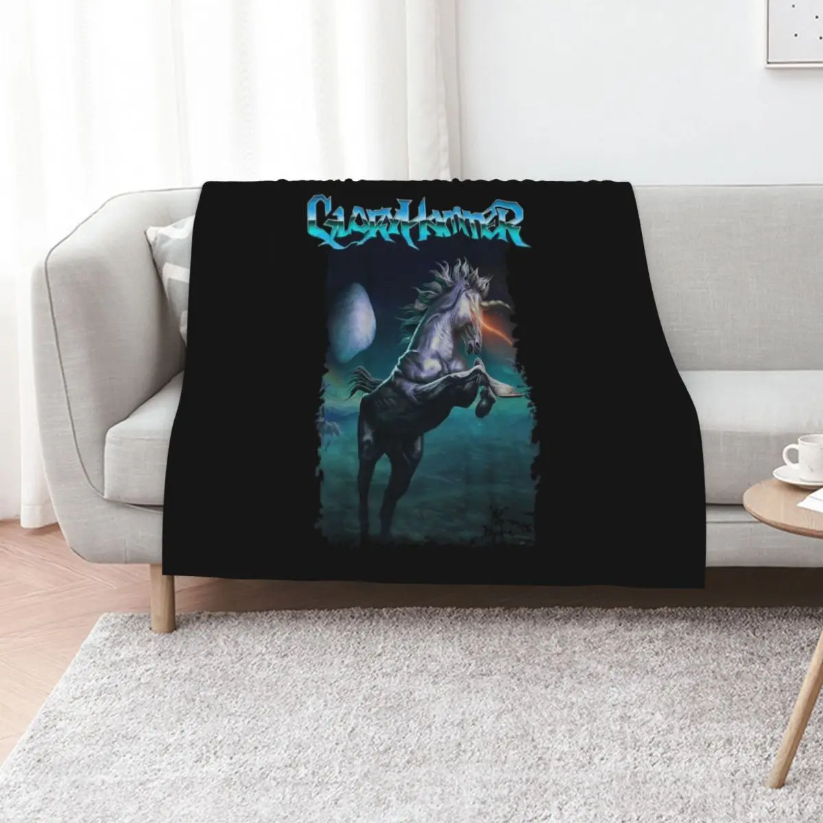 Gloryhammer - Galactic Unicorn Classic Throw Blanket Camping decorative blankets and throws Decoratives Bed Soft Big Blankets