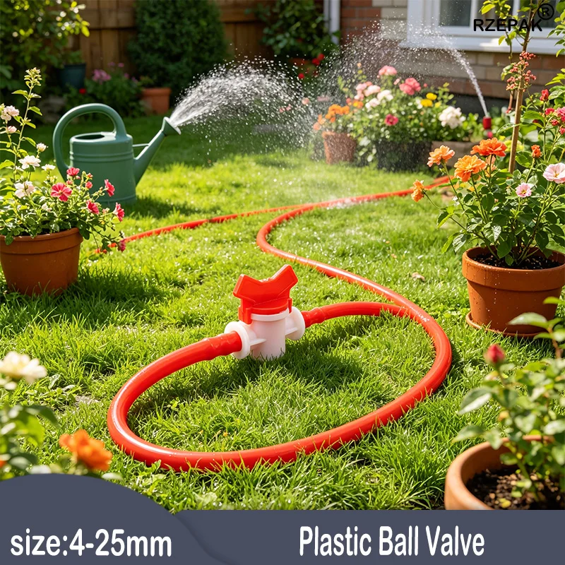 

2/5pcs 4/6/8/10/12/16/20/25mm PVC Hose Barb Two Way Plastic Ball Valve Aquarium Garden Micro Irrigation Connector