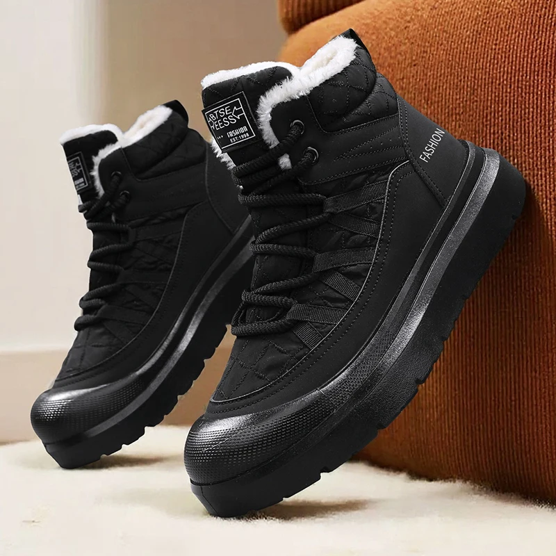 Autumn and winter boots Trendy Men's Thick Bottom Style Daily Fashion Outdoor Street High quality youth or adult shoes Keep warm