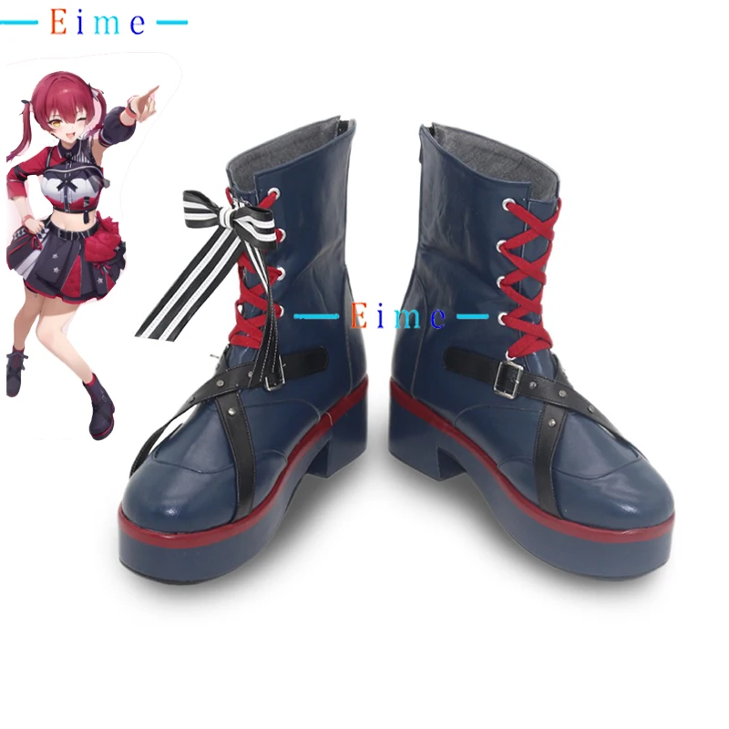 الذكرى السادسة هوشو البحرية تأثيري أحذية أنيمي اكسسوارات Vtuber تأثيري الدعائم بولي أحذية أحذية من الجلد أحذية الهالوين مخصص