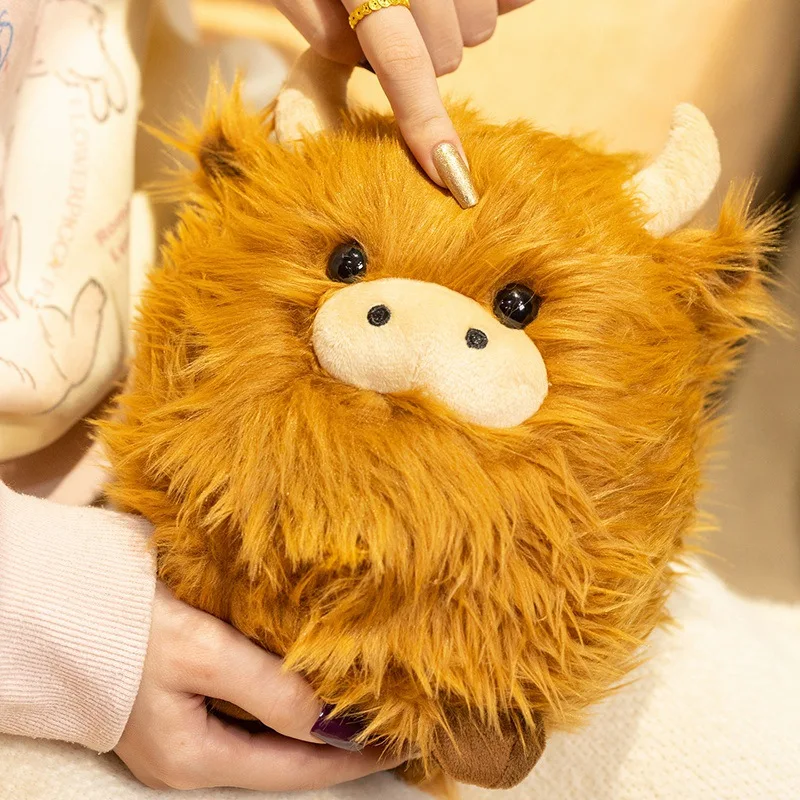 

Highland Yak plush toy figurine, cute and compact doll, realistic animal, yak, children's doll