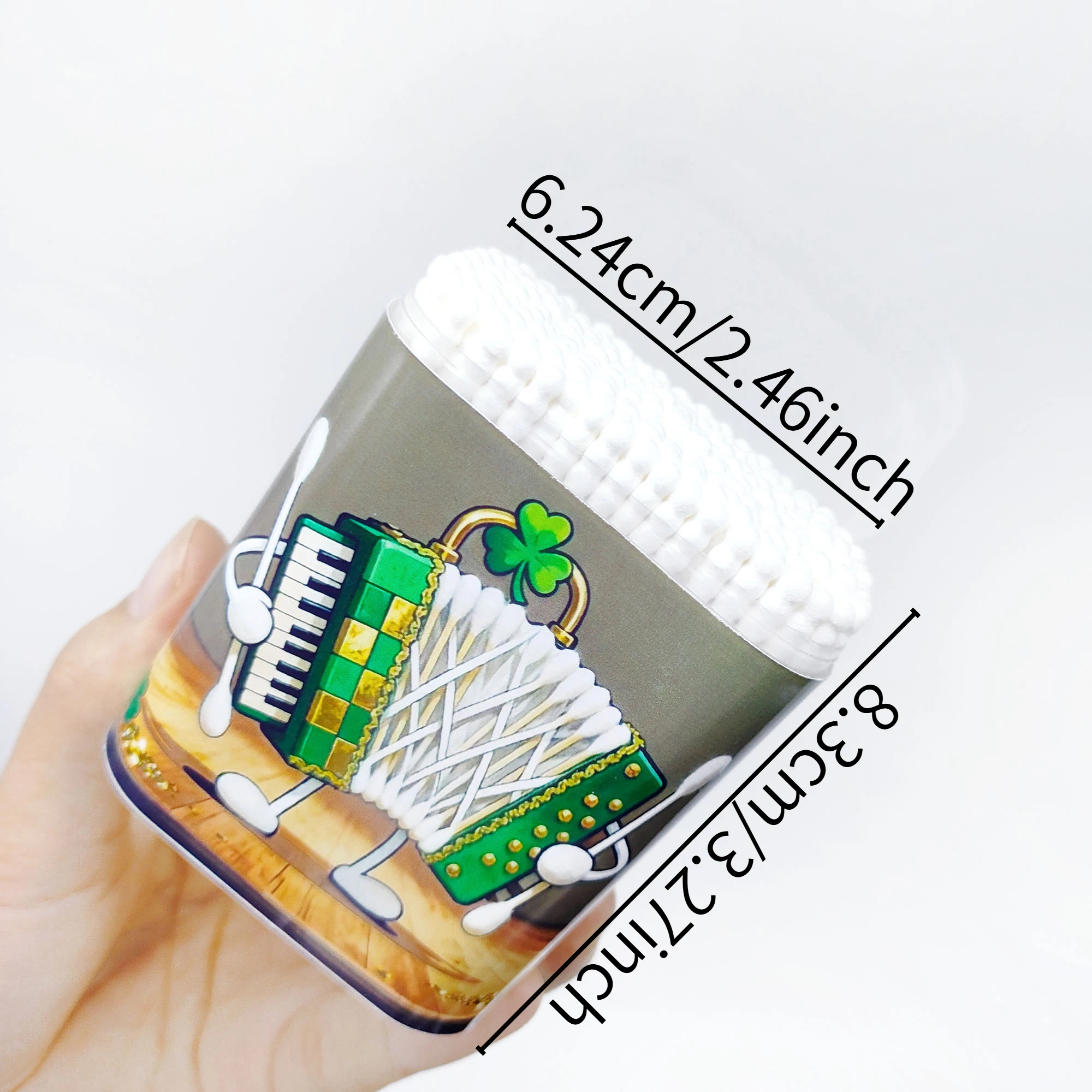 200개/600개 성 패트릭의 날 테마의 악기, 면봉, 양면 나선형 원형 얇은 막대, 면봉.