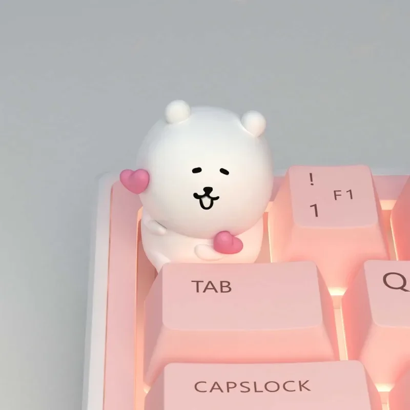 Anime Kawaii Self-deprecating Bear Nagano Cartoon Resin Keycap Chikawa Hachiware Personalized 3D Esc Mechanical Keyboard Keycap