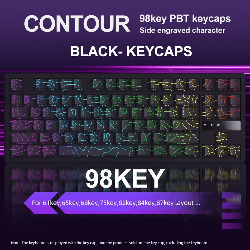 2025 New Oem KM98 Keycaps for Magnetic Gaming Keyboards,MCHOSE ACE60\ATTACK SHARK X68HE\AULA WIN60 Keyboard Keycaps Same Model