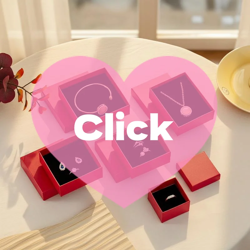 Red Jewelry Box With Cotton Pad Paper Jewelry Case Travel Portable Ring Earrings Necklace Gifts Packageing Storage Boxes
