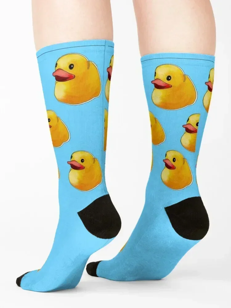 Ducky Delight: Vibrant Rubber Duck Painting Socks shoes basketball Run anti-slip Women Socks Men's