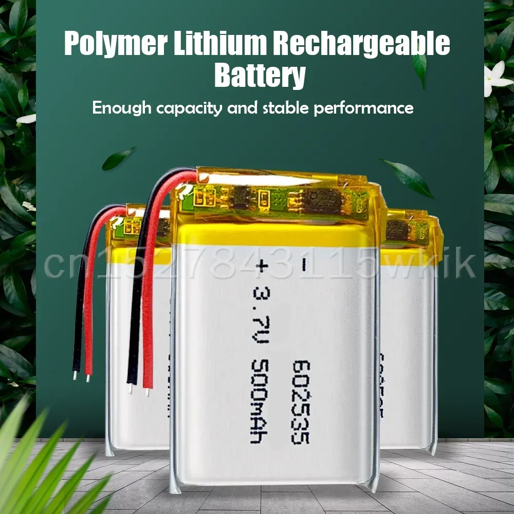 602535 3.7V 600mAh Rechargeable Li-polymer Lithium Polymer Battery For MP3 DVR Bluetooth Headphone Speaker LDE lights Li-po Cell