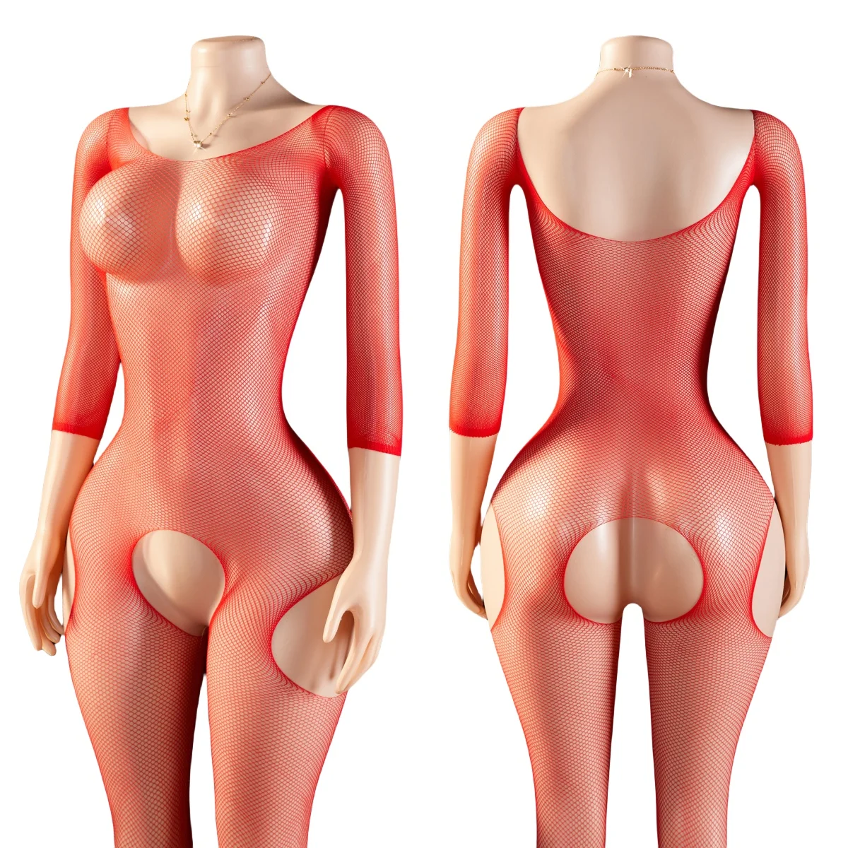 

Transparent Fishnet Mesh Bodystocking Crotchless Women's Jumpsuit Seductive Sensual Fetish Sexy Female Lingerie Teddy Bodysuit