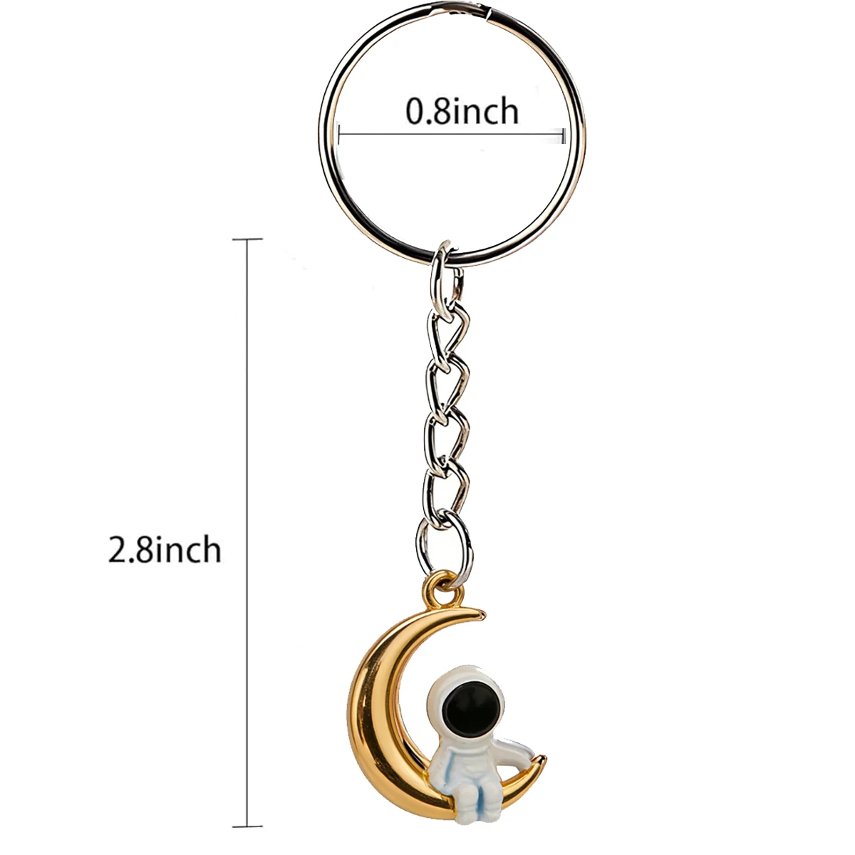 2/4/8PCS Moon Star Astronaut Creative Couple Stainless Steel Keychain Women Men Friendship Bag Hanging Spaceman Accessories Gift