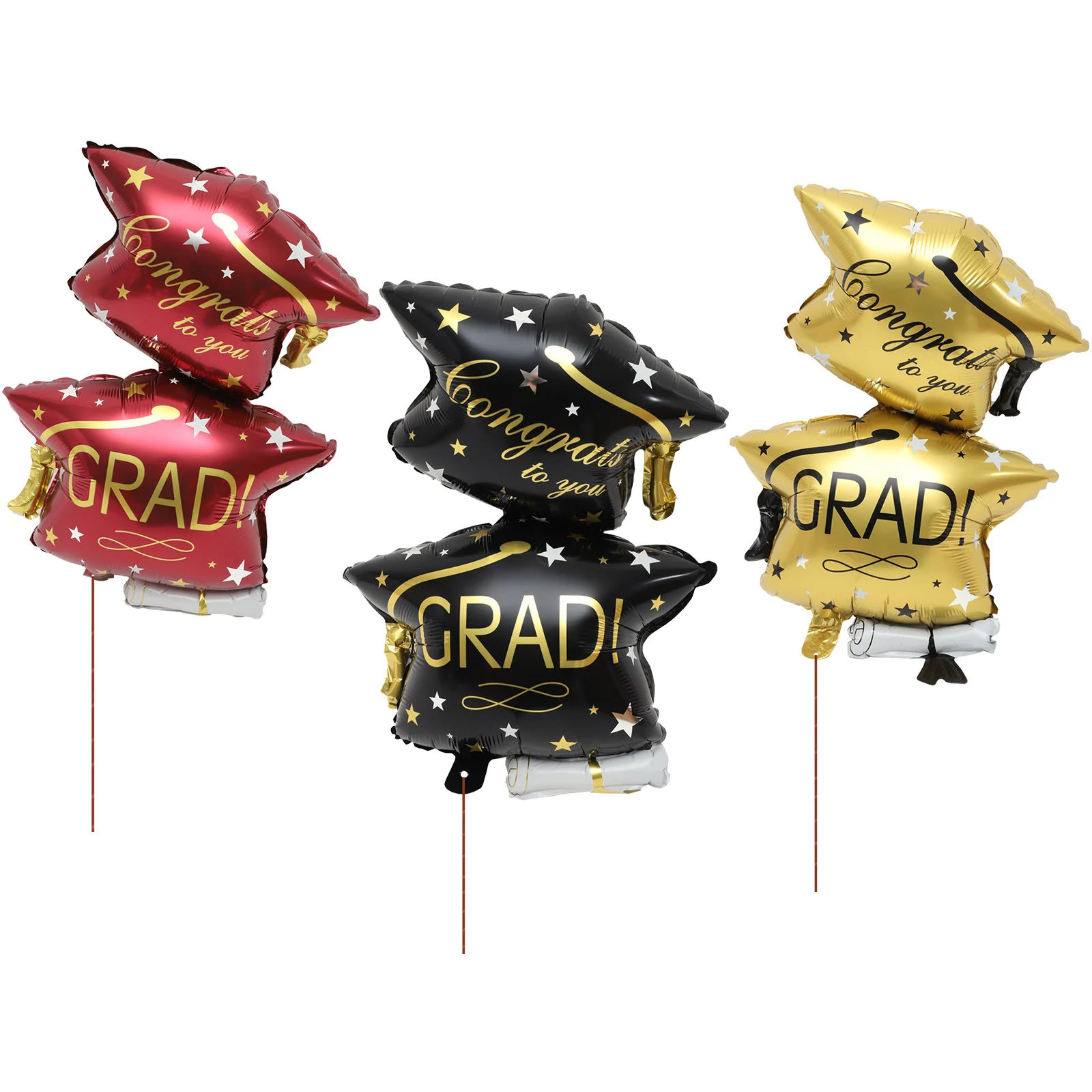 

6Pcs Graduation Balloons Aluminum Foil Large Grad Cap Party Decor Graduation Party Supplies Grad Cap Balloons Balloon Accessory