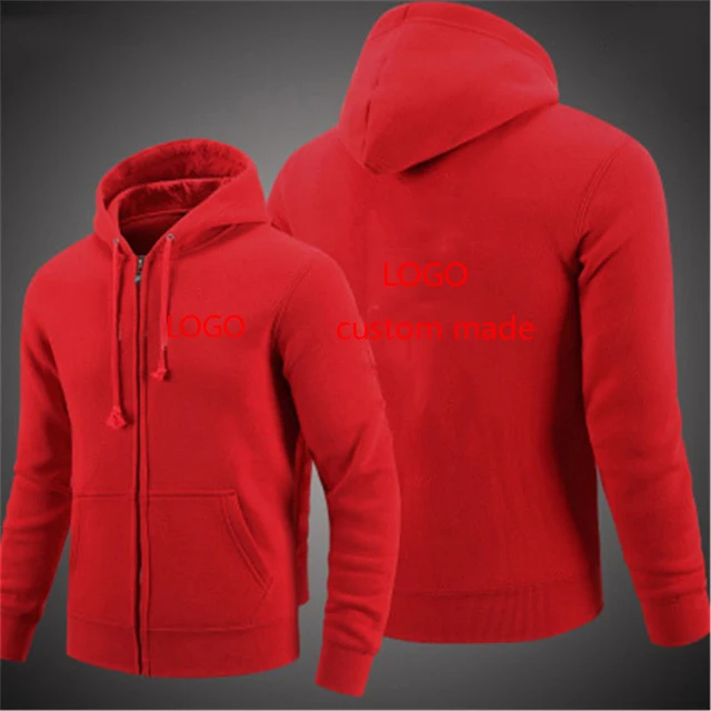 New Man's Custom Logo Hoodie lässig Langarm Kapuzen jacke Pullover beliebte Sweatshirt Reiß verschluss Hoodies Anpassung Ihres Logos