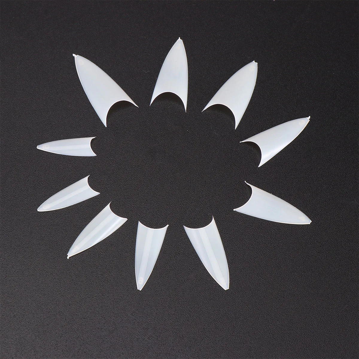 

500Pcs Manicure Fake Nails Plastic Pointed Nails Nail Art Stickers DIY Manicure Supplies for Women Girls Ladies Grey