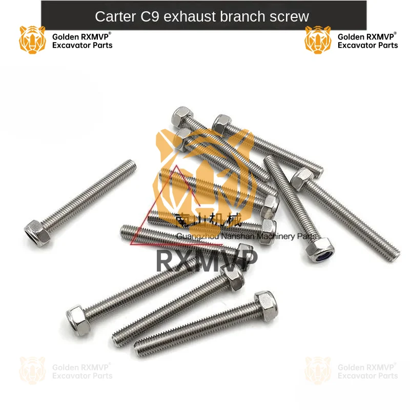 For Excavator Cat e330c/330d/336d Exhaust Branch Pipe Screw C9 Engine Exhaust Pipe Bolt Excavator