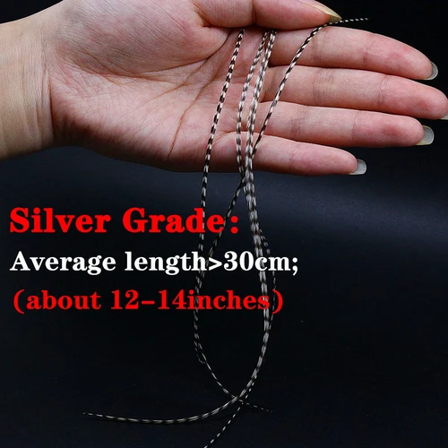 Imagen 2 del producto Paquete de 20 plumas plateadas para montar, paquete de plumas para atar moscas, color blanco y negro