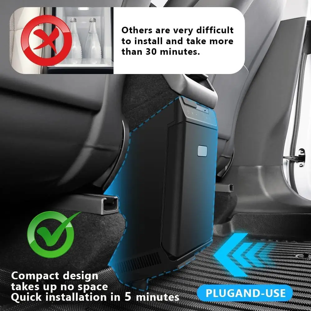 Tesla Model Y Juniper Rear Center Console Refrigerator 3.6L Portable Cooler & Warmer, Tesla accessories for Camping, Outdoor Dri