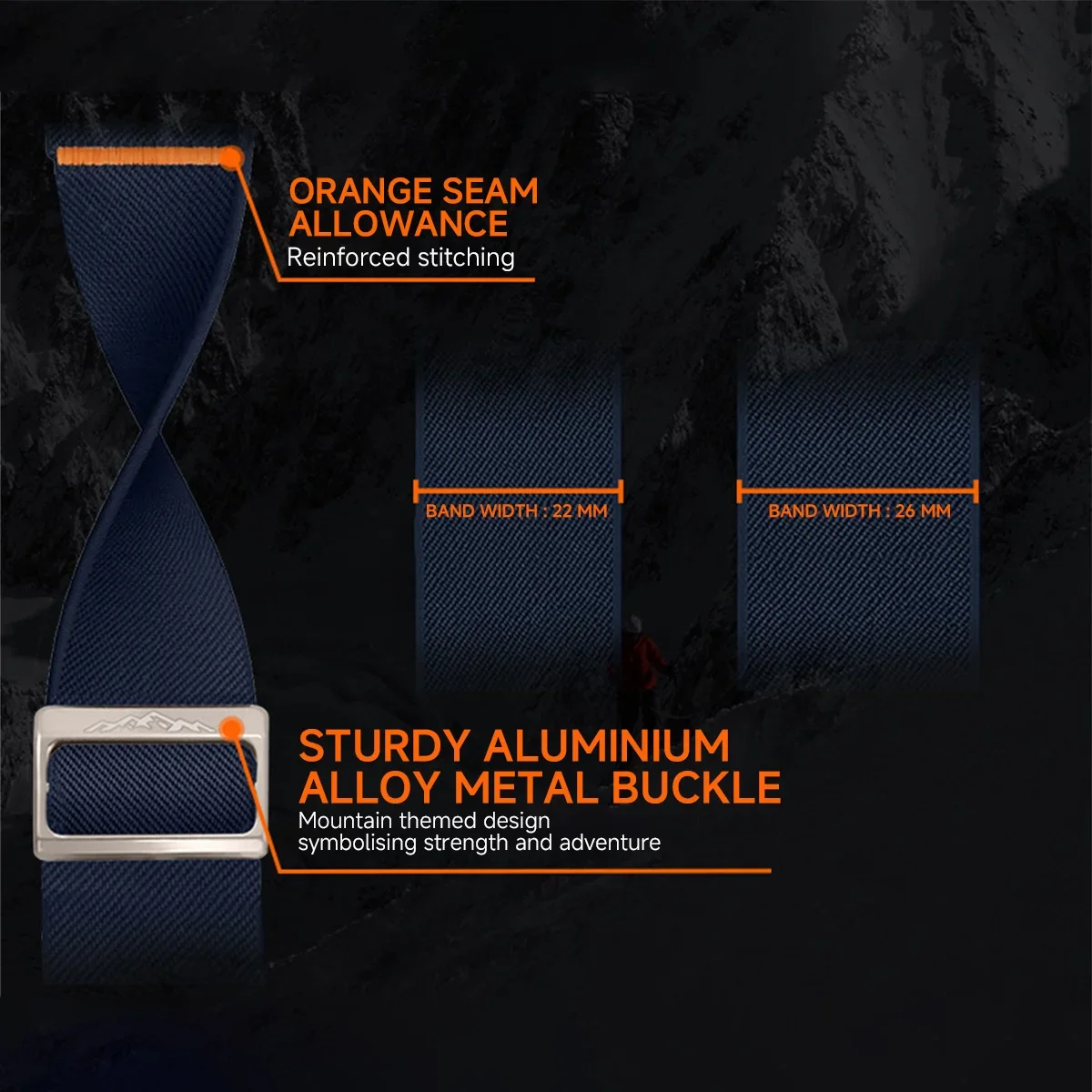 Pasek nylonowy Quickfit 22 mm 26 mm do bransoletki Garmin Descent Mk3i Fenix 8 Garmin Enduro 2 MARQ/Epix Gen 2 Akcesoria do opasek sportowych — zdjęcie produktu 5