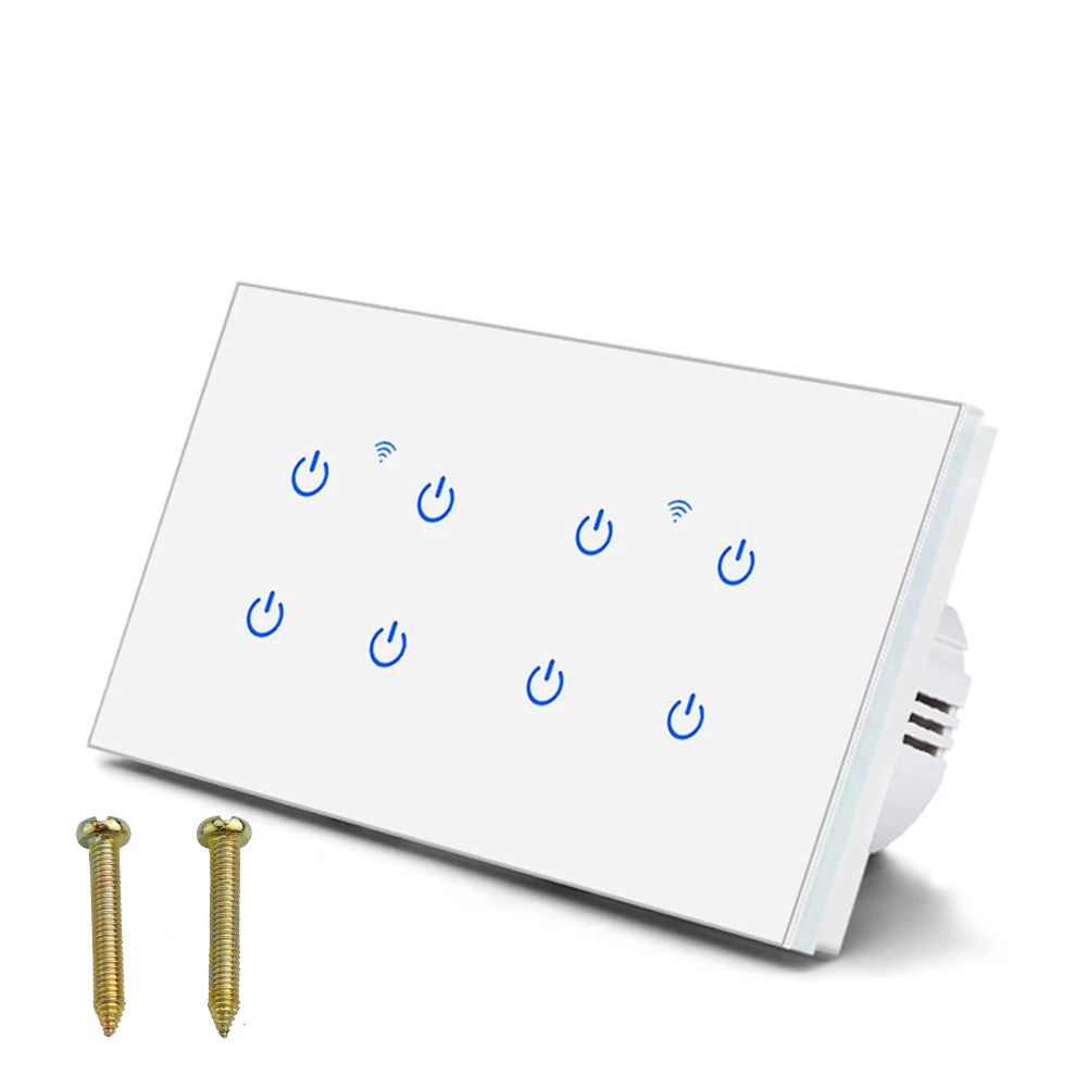 

For Smart Life App 2 Way Touch Switch Smart WiFi Touch Switch 146*86*35mm 2 Way Touch Switch For Lamps PC Plastic Shell